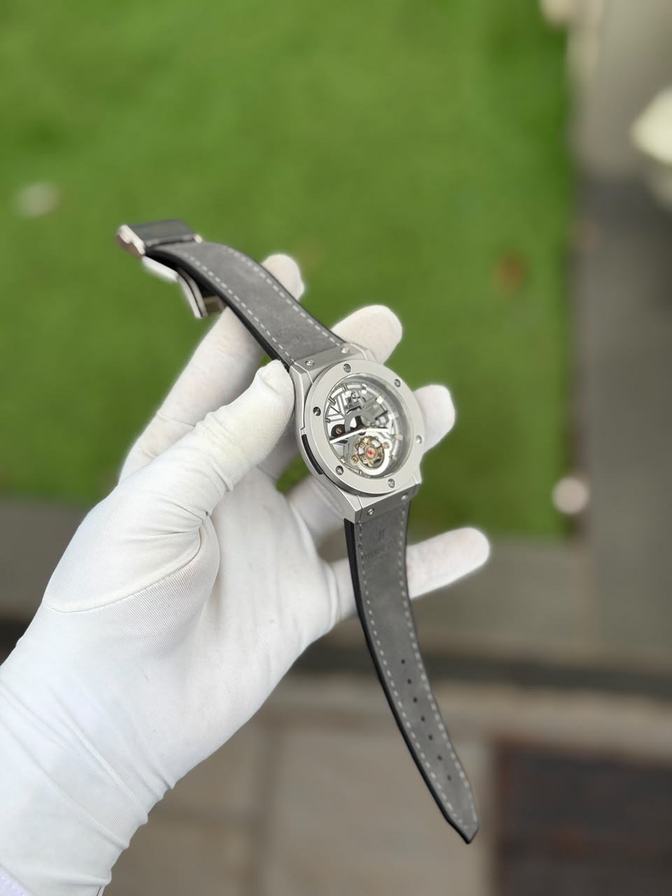 Luxury Skeleton Style Watch for Men – Stainless Steel Case with Premium Leather Strap