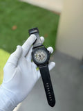 Men's Skeleton Automatic Mechanical Watch – Matte Black Case & Leather Strap