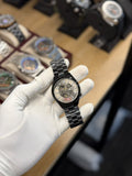 Men's Integrated Automatic Skeleton Watch with Open-Heart Dial