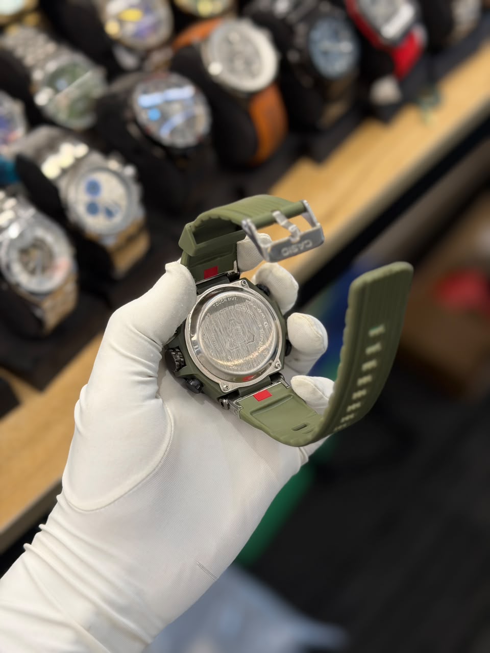 Olive Green Analog-Digital Sports Watch