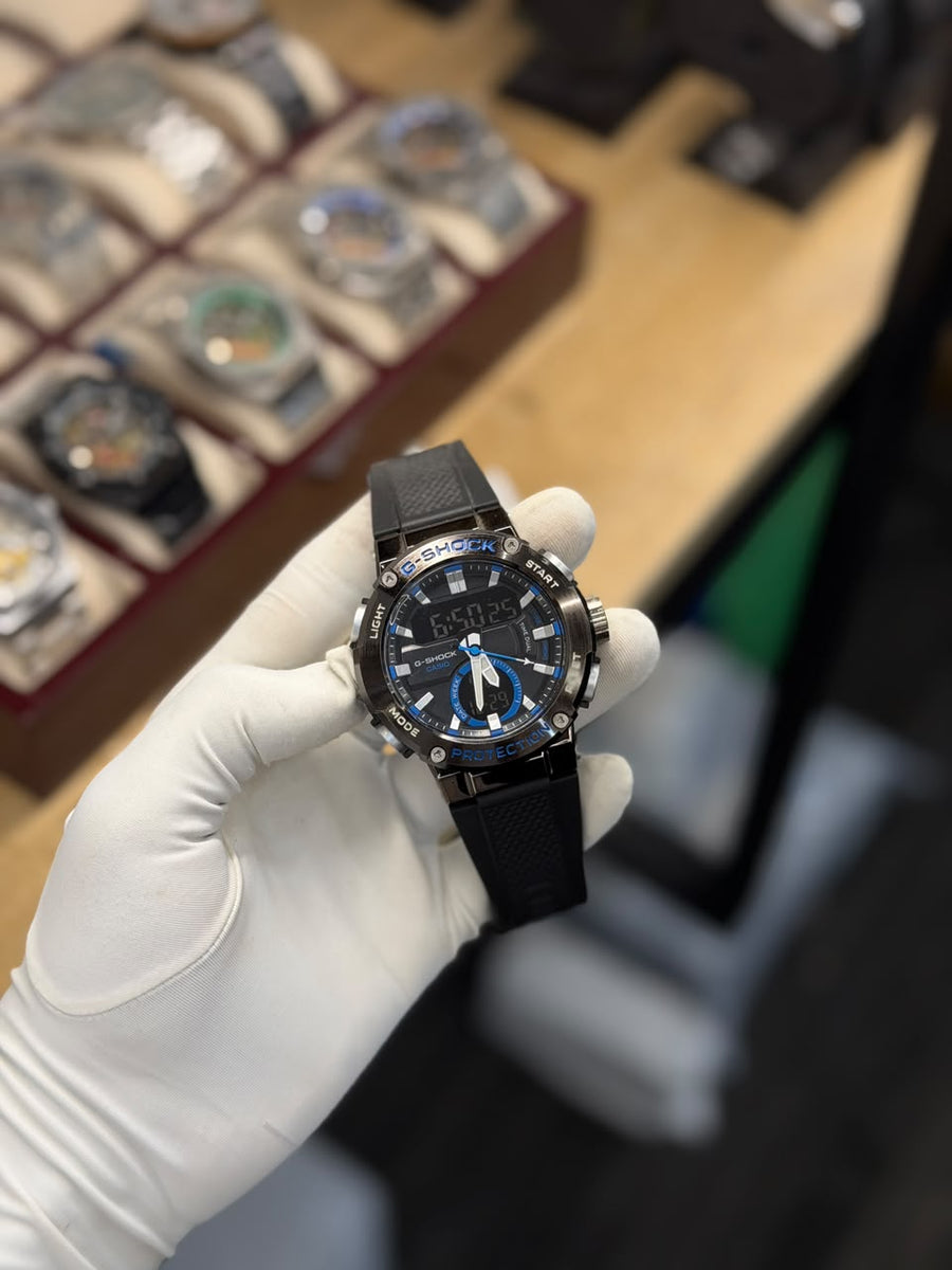 Black & Blue Analog-Digital Sports Watch