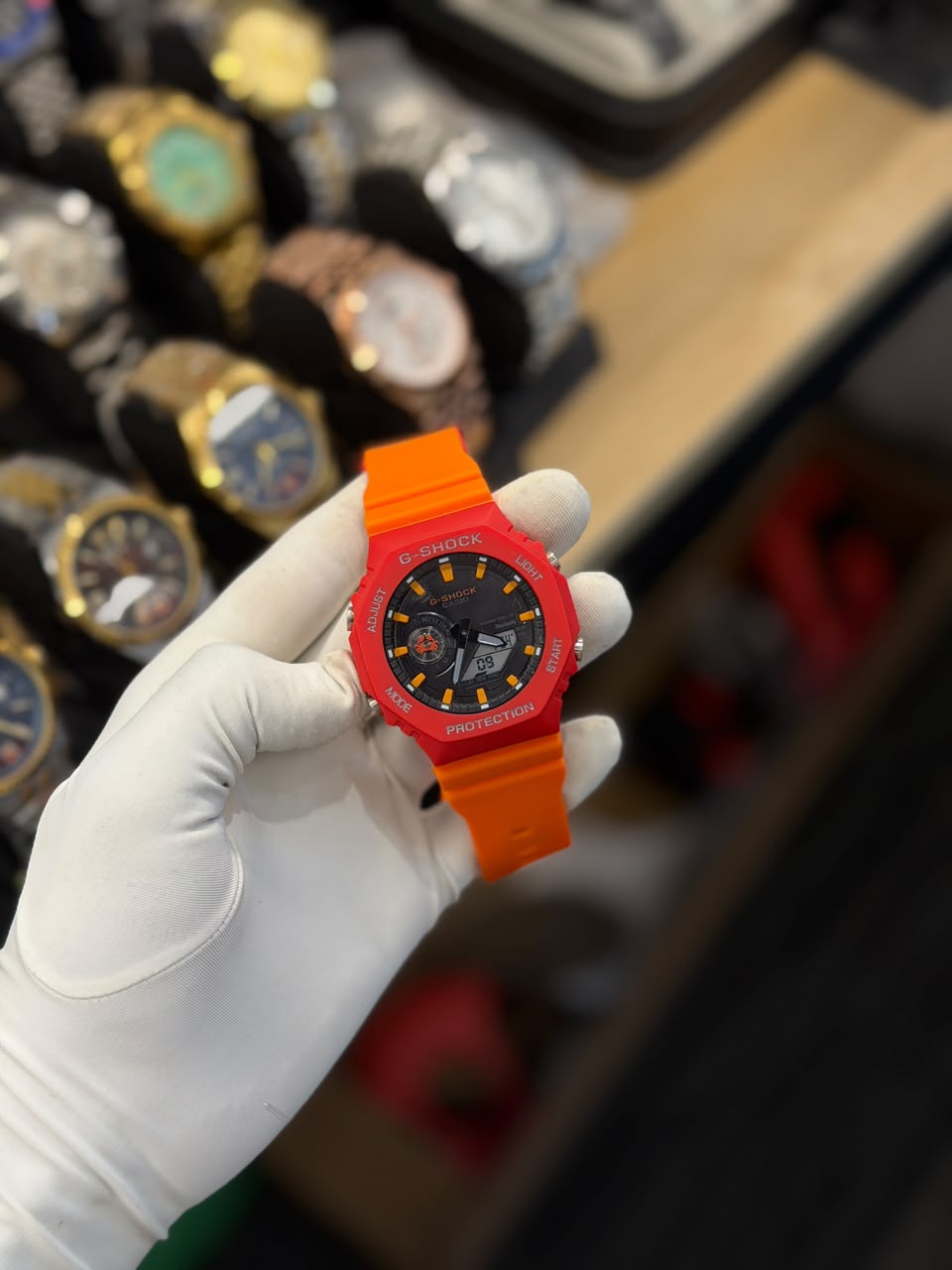 Dual Display Rugged Sports Watch – Flame Orange