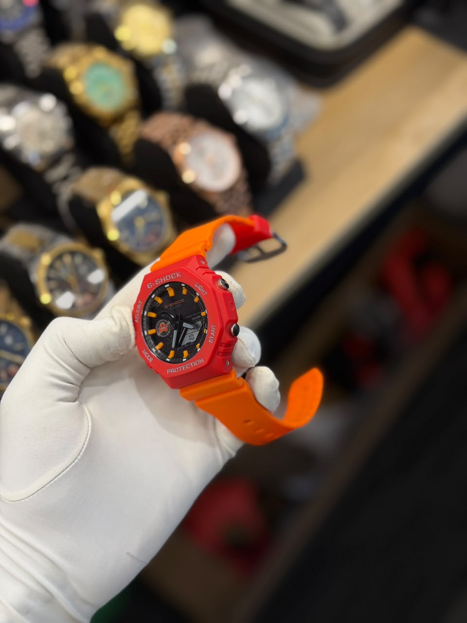 Dual Display Rugged Sports Watch – Flame Orange