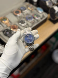 Classic Silver & Blue Dial Day-Date Analog Automatic Watch