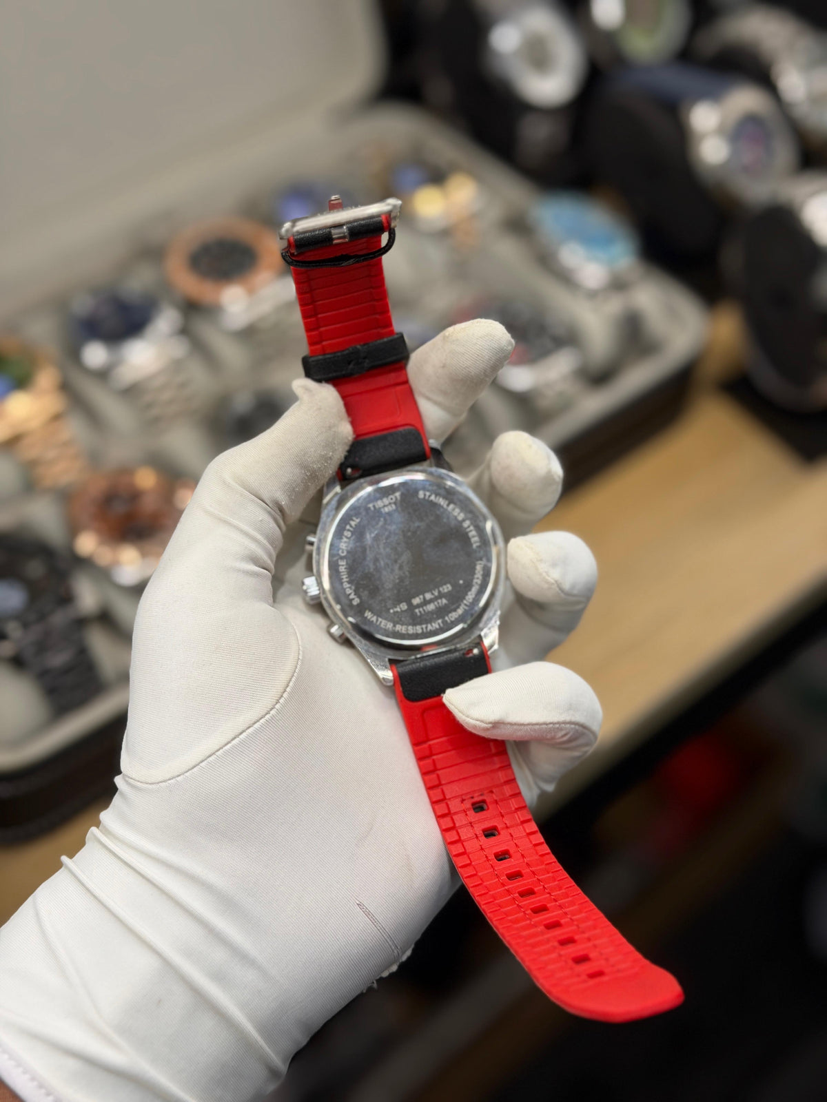 Men's Sport Chronograph-Style Analog Watch – Black & Red