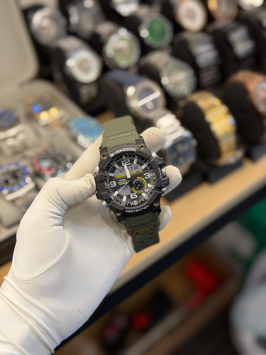 Military Green Rugged Analog-Digital Sports Watch