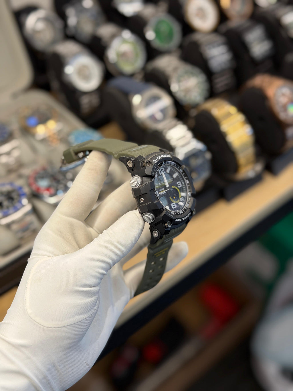 Military Green Rugged Analog-Digital Sports Watch