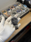 Luxury Black Dial Square Chronograph-Style Watch for Men