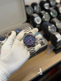 Men's Sport Chronograph-Style Analog Watch – Blue & Red Dial