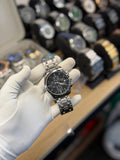 Luxury Black Dial Chronograph-Style Watch – Silver Edition
