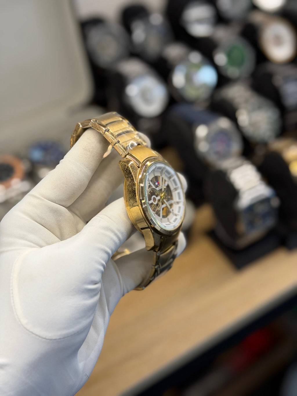 Luxury Silver Skeleton Automatic Watch
