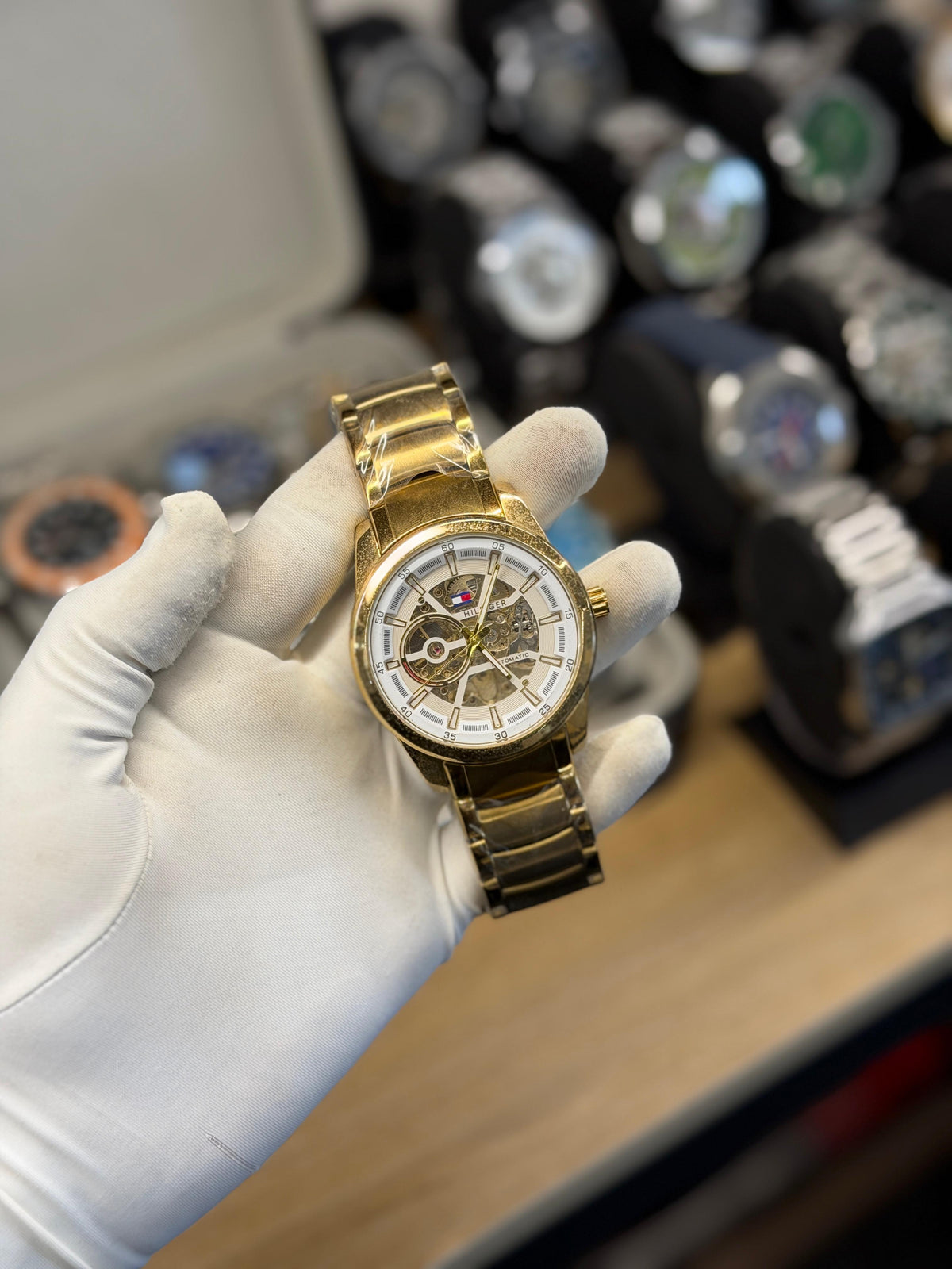 Luxury Silver Skeleton Automatic Watch