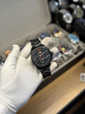Men's Black Sports Chronograph-Style Analog Watch