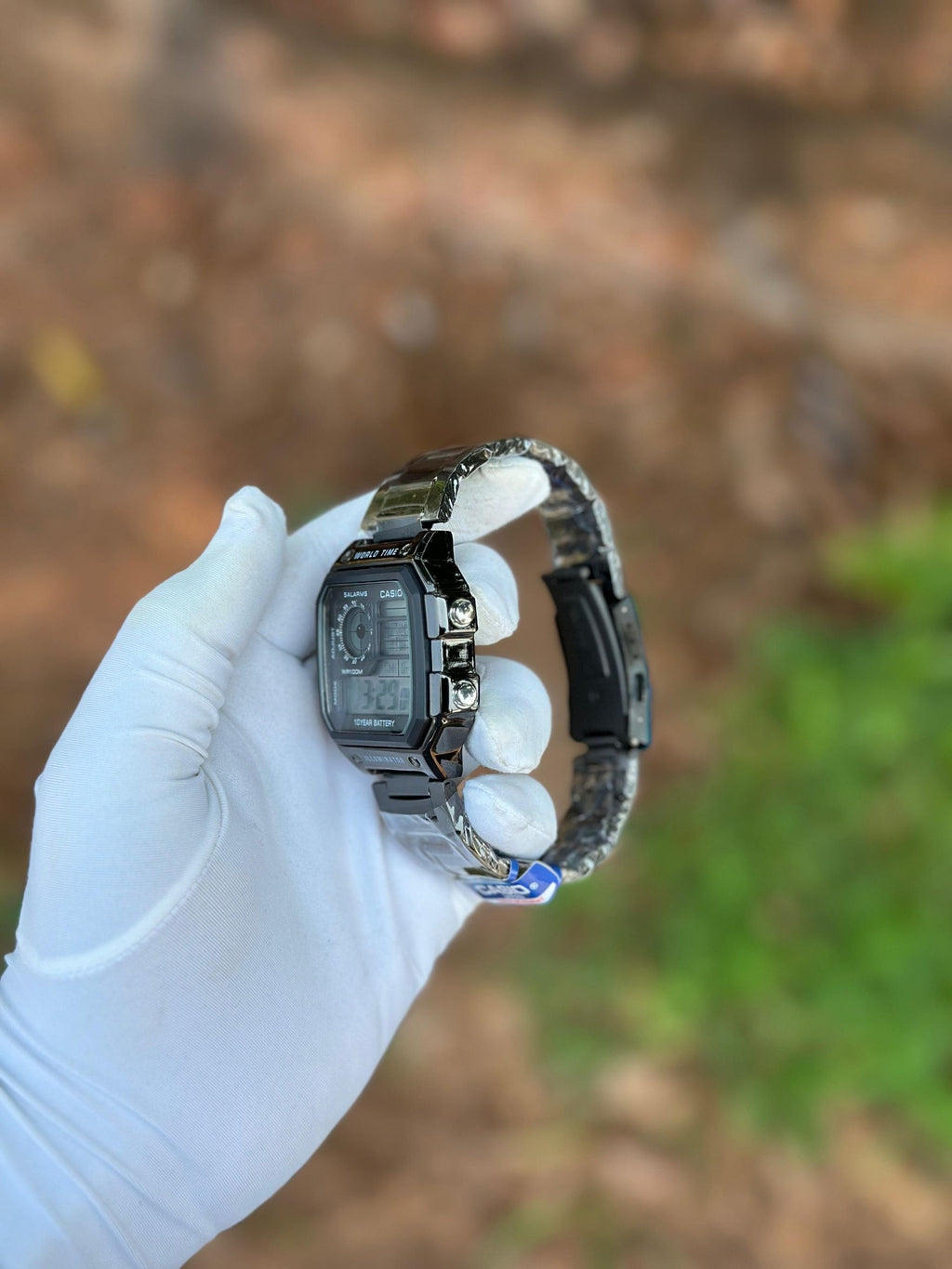 Men’s Digital Sports Square Dial Watch with Black Display